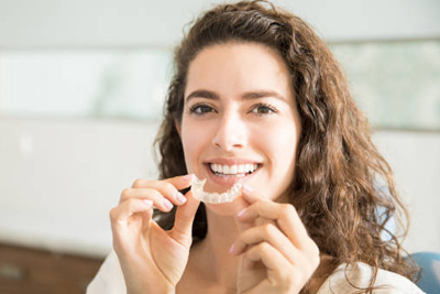 patient being fitted for Invisalign clear braces in Spokane, WA